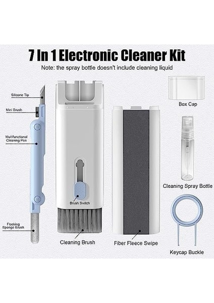 1 Arada Elektronik Temizleme Kiti, Klavye, Kulaklık, Kamera, Telefon Temizleyici, Çok Fonksiyonlu Temizleme, Silikon Uçlu fiyatları