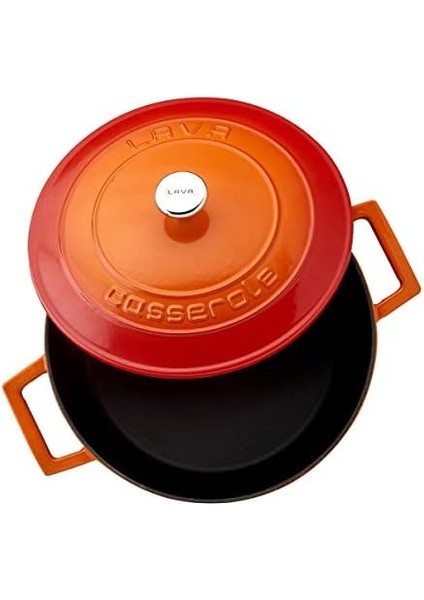 Metal Döküm Yuvarlak Tencere, 24 Cm, Turuncu modelleri