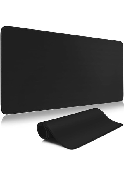 Süper Kalite 90X40 Büyük Boy Xxl Mouse Pad Kauçuk Alt Taban, Yumuşak Kumaş Oyuncu Mousepad, Bilgisayar ve Dizüstü Bilgisayar Uyumlu 90 40 Mouse Pad (Düz Siyah)