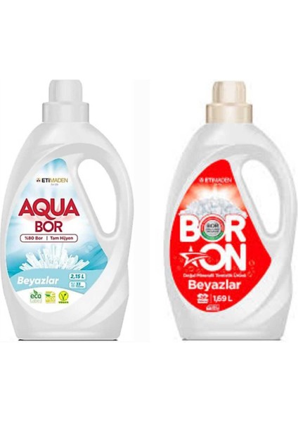 Aquabor Doğal Mineralli Beyazlar Için 33 Yıkama+ Boron Sıvı Beyazlar Için 26 Yıkama Tm.