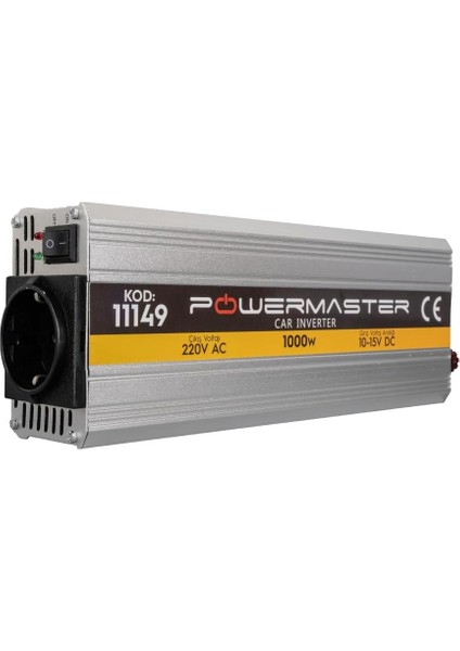 Powermaster Invertör 1000W 12 Volt 220 Çevirici Modified Sinus