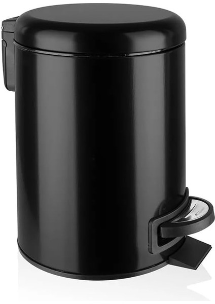 Paslanmaz Pedallı Çöp Kovası Siyah 3 Lt (000300-3)