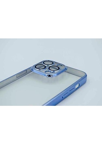 12 Pro Uyumlu Kenarları Renkli Lazer Kamera Lens Korumalı Lüks Silikon Kılıf (Sierra Blue) modelleri