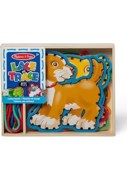 & Doug Ahşap Paneller ve Bağcıklar, Evcil Hayvanlar, Gelişimsel Oyuncak, Aktiviteler, 3+, Erkek Veya Kız Çocuğa Hediye fiyatları