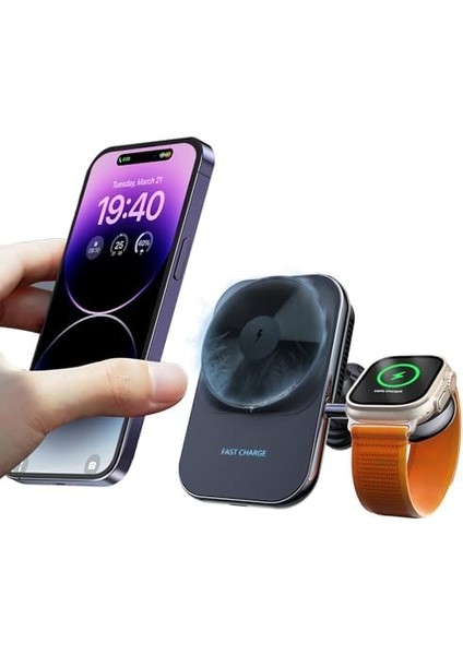 Kablosuz Şarj Ile Uyumlu Kablosuz Araç Şarj Aleti 2&apos;si 1 Arada, 15W Şarj Aleti 2 Amper Araç Telefon Tutucu 15 14 13 12 11 Pro Max Ultra 2/1 Seri 9 8 7 6 5 4 3 Uyumlu modelleri