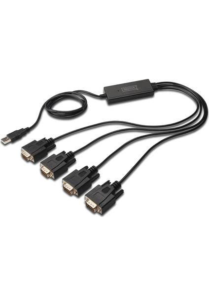 USB 4x Seri Adaptör - RS232 Dönüştürücü - USB 2.0 Tip A - 4x Dsub 9m - Ftdı Çip Seti - 1,5 M Bağlantı Kablosu