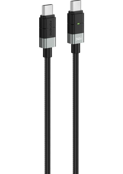 XS03 60W LED Işıklı Type-C To Type-C Şarj ve Kablosu Ip Örgülü