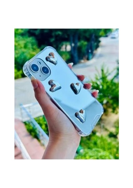 Go Aksesuar 14 Plus - 15 Plus ile Uyumlu Aynalı Tasarımlı Kenarları Silikon Kılıf modelleri