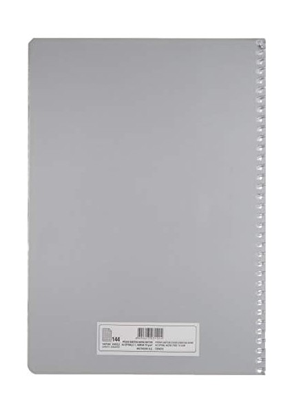 Pruva A4 Pet Spiralli Karton Kapaklı Defter 144 Yaprak - - Gri fiyatları