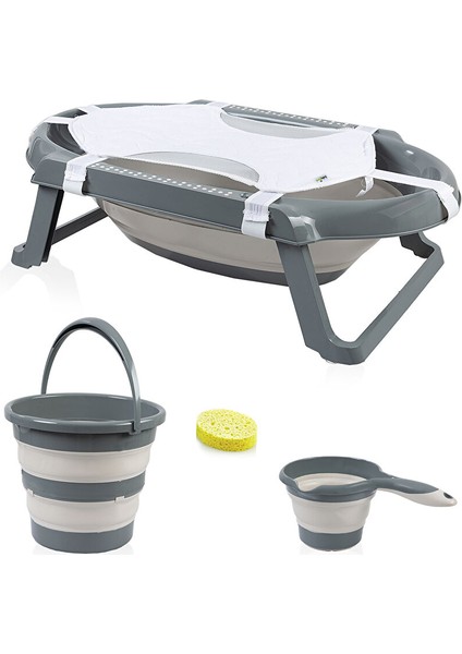 Katlanabilen Bebek Küvet Seti Antrasit 5 Parça 1 Adet