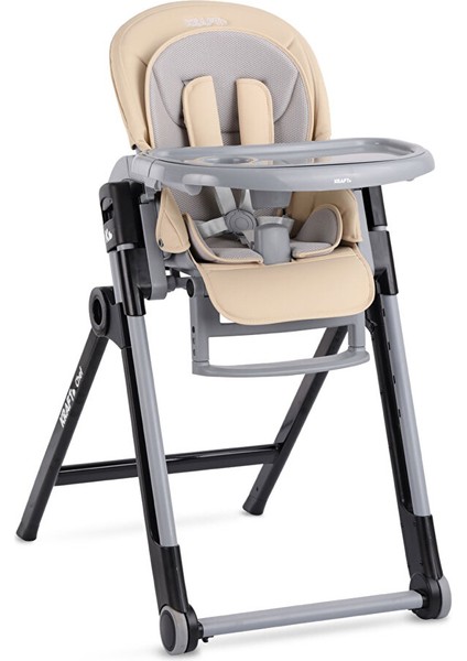 Chef Mama Sandalyesi, Çok Kademeli Yatış, 7 Kademe Yükseklik, Çift Tepsili, Katlanabilir, 0 - 15 K, Bej