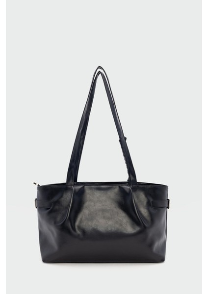 Vintage Suni Deri Omuz Çantası Siyah fiyatları