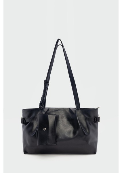 Vintage Suni Deri Omuz Çantası Siyah modelleri