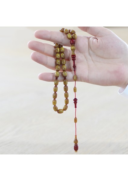 Sistemli Her Tanesi ve Imamesi Usta Işçilikli Kapsül Kesim Sedefli Kahverengi Kırmızı Katalin Tesbih fırsatları