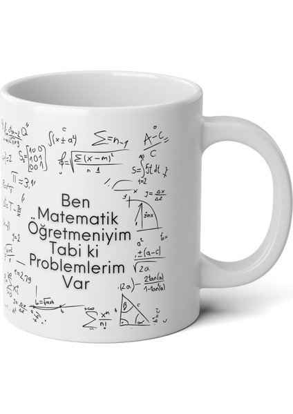 Kişiye Özel Matematik Öğretmeni Baskılı Premium Porselen Kupa Bardak-Öğretmenler Günü