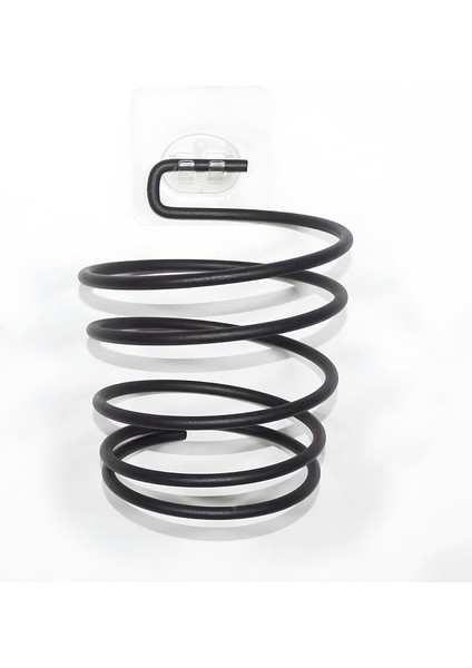 Yapışkanlı Metal Fön Makinesi Askısı – Delmeden Montaj, Spiral Tasarım, Paslanmaz Duvar Tipi Saç Kurutma Makinesi Tutucu – Elektrostatik Düzenleyici