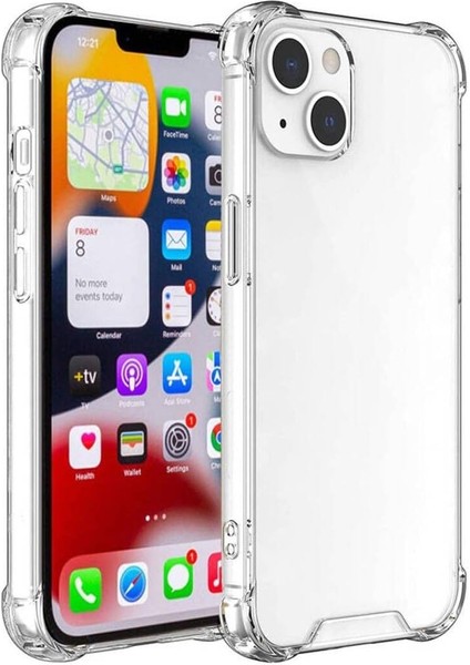 15 ile Uyumlu (6.1 Inç) Şeffaf Tpu Silikon Kılıf, Darbe Emici Transparent Clear Kapak