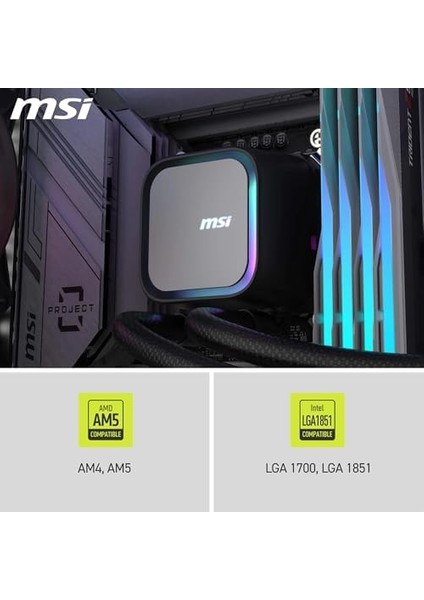 Msı Mag Coreliquid A13 240 - Aıo Argb Sıvı Işlemci Soğutucu - 240MM Radyatör - Lga 1851 Soket Desteği - Çift 120MM Argb Pwm Fan, Siyah fiyatları