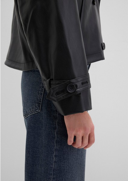 Siyah Suni Deri Ceket 1110709-900