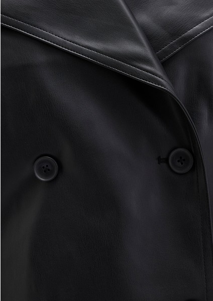 Siyah Suni Deri Ceket 1110709-900