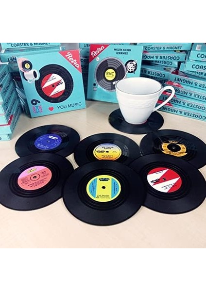 Sesler Plak Görünümlü Altlığı ve Buzdolabı Magneti modelleri