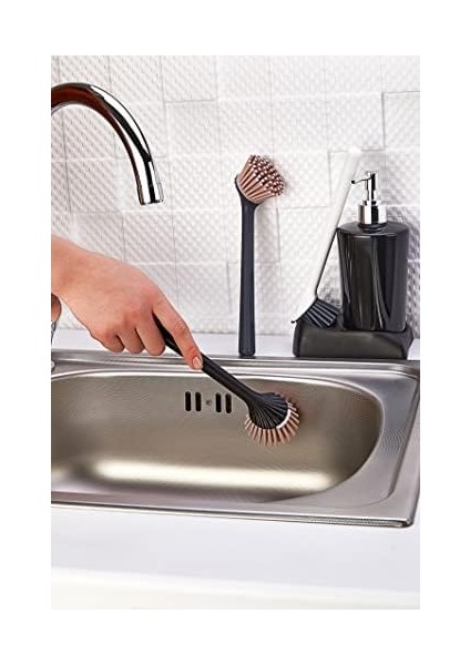 Silikon Fırçalı Mutfak Sıvı Sabunluk Süngerlik Seti modelleri