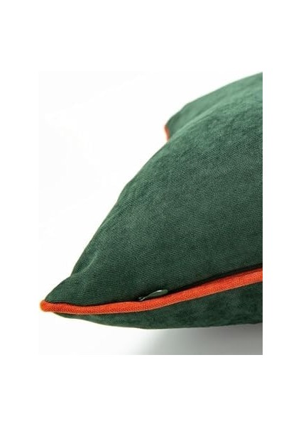 Renk Seçenekli Turuncu Biyeli Yeşil Kırlent Kılıfı Dekoratif Düz Sade Panoroma Panbiy Yeşil Turuncu 45X45 fiyatları