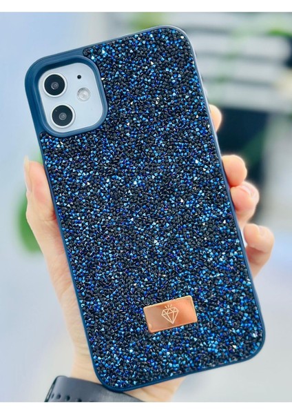 Aksesuar 11 ile Uyumlu Tasarımlı Taşlı Işıltılı Parlak Pırlanta Silikon Kılıf