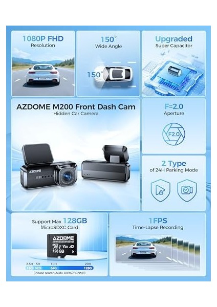 Otomobiller Için M200 1080P Mini Çizgi Kamerası fiyatları