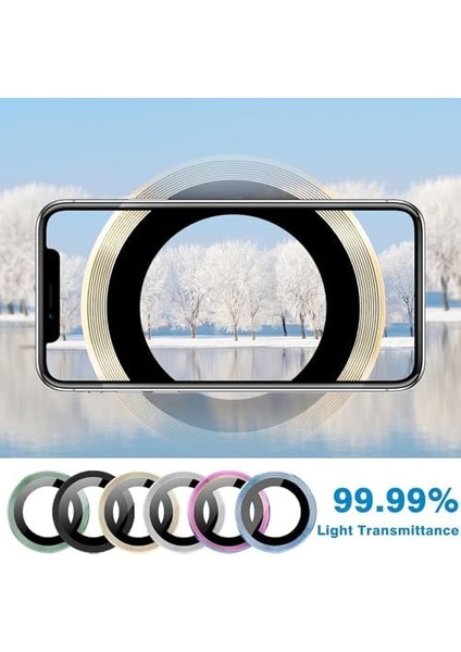 Happy 15 Pro/ 15 Promax Kamera Camı Lens Koruyucu Halka Set - Gümüş Silver modelleri