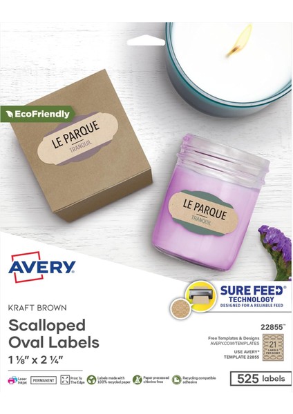 Fisto Oval Etiketler, ve Mürekkep Püskürtmeli Yazıcılar Için, 525 Etiketler (22855) (Paket Değişebilir)