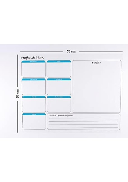 Tanıtım Haftalık Planlayıcı Çizelgesi Elektrostatik Akıllı Kağıt Yazı Tahtası (70 cm x 56 Cm) fiyatları