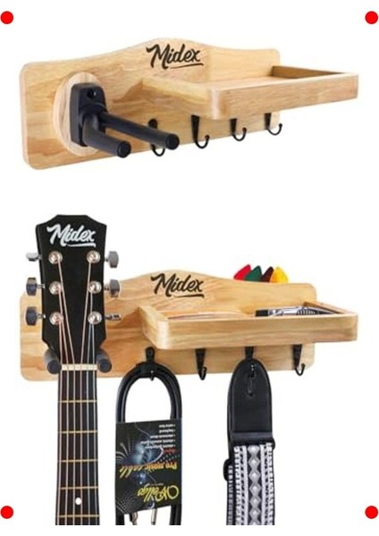 Ahşap Gitar Standı & Duvar Askısı - Şık ve Sağlam