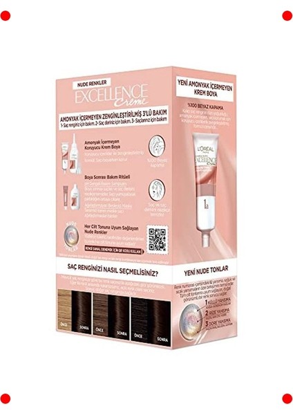 Nude Koyu Kahve Kalıcı Saç Boyası – Zengin Renk modelleri