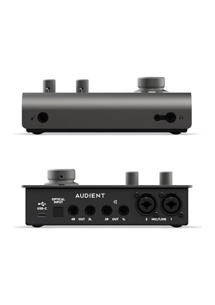 ID14 Mkıı Ses Kartı, A Sınıfı 2 Kanal Preamp (Yüksek USB Ses Arayüzü, Usb-C Bağlantısı, Monitör Karışımı ve Monitör Panning Fonksiyonu, 2 Kulaklık Çıkışı), Siyah modelleri