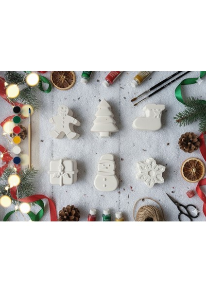 Yılbaşı Özel Kendin Yap Taştozu Boyama Seti Yaratıcı Çocuk Hediye ve Aile Aktivite Seti Yılbaşı Süsü modelleri