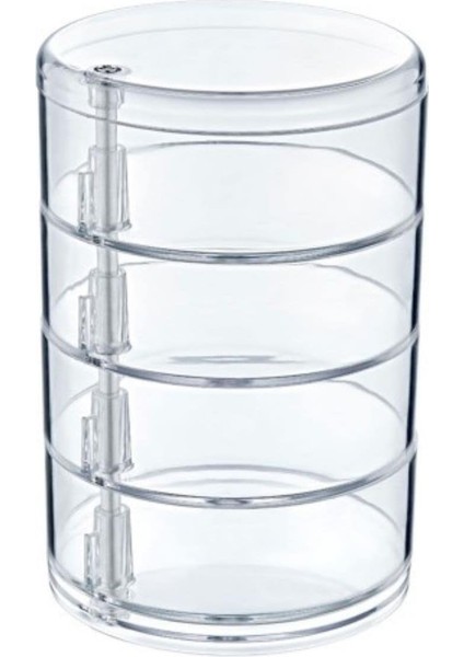 4 Katlı Dönebilen Şeffaf Takı Organizer Düzenleyici