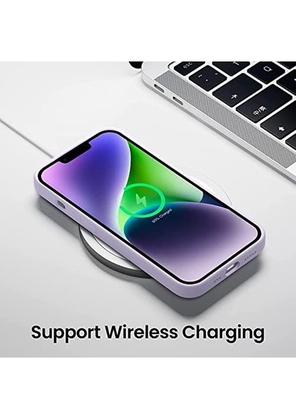 14 Plus Kılıf 6.7 ile Uyumlu, Ince Sıvı Silikon 3 Katmanlı Tam Kaplamalı Yumuşak Jel Kauçuk Kılıf Kapak, Lila fiyatları