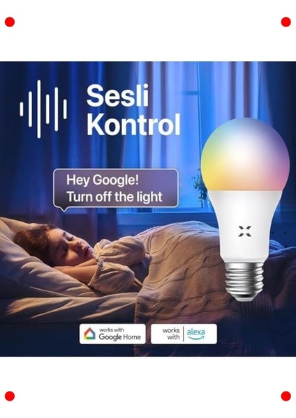 Akıllı Wi-Fi Rgb LED Ampul Mobil Uygulama Uyumlu modelleri