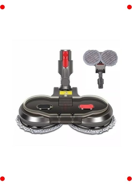 Elektrikli Çift Döner Paspas Başlığı - Mikrofiber Pedli