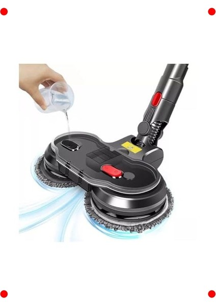 Elektrikli Çift Döner Paspas Başlığı - Mikrofiber Pedli modelleri