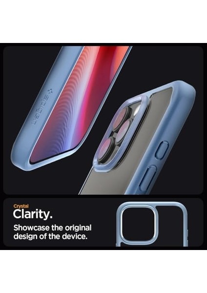 16 Pro Max ile Uyumlu Ince Kılıf Crystal Hybrid Sararma Karşıtı Duraclear Hava Kanalı Teknolojisi Askeri Sınıf Koruma Sierra Blue Şeffaf Kapak - ACS08029 fiyatları