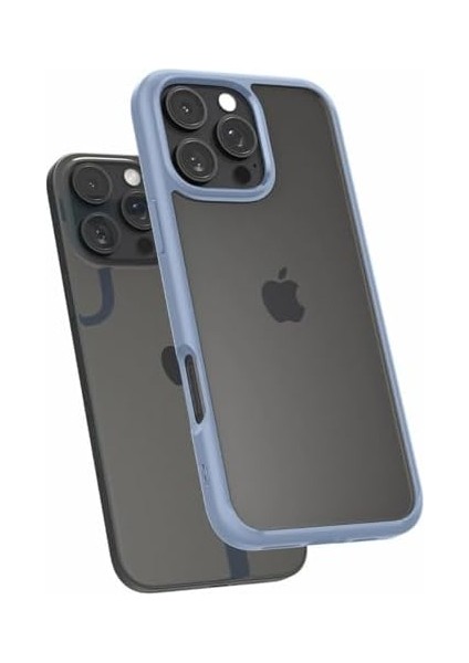 16 Pro Max ile Uyumlu Ince Kılıf Crystal Hybrid Sararma Karşıtı Duraclear Hava Kanalı Teknolojisi Askeri Sınıf Koruma Sierra Blue Şeffaf Kapak - ACS08029 modelleri