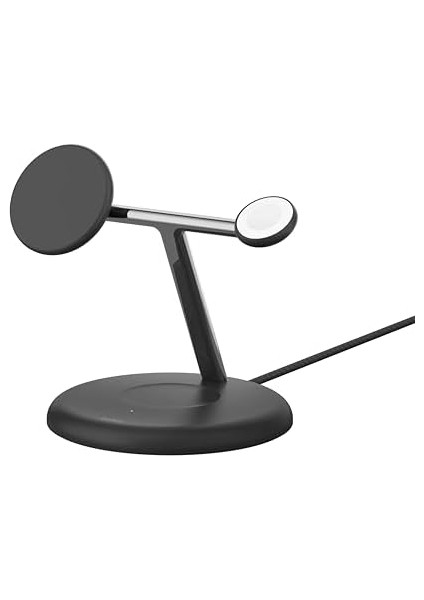 3&apos;ü 1 Arada Manyetik Uyumlu Qi2 15W Kablosuz Şarj, 16, 15, 14 ve 13 Serisi,, Vb. Için Hızlı Şarj Özellikli Şarj Cihazı (Psu Dahil) - Siyah modelleri