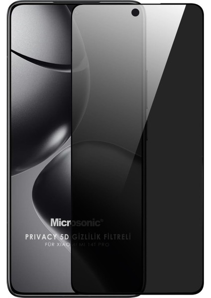 14T Pro Privacy 5d Gizlilik Filtreli Cam Ekran Koruyucu Siyah