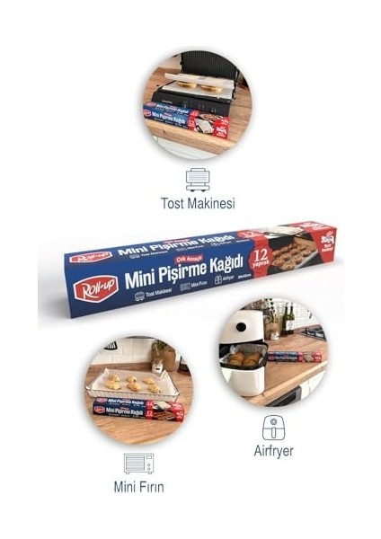 Up Airfry, Tost, Fırın Için Mini Kesilmiş Pişirme Kağıdı 30X42CM 1 Paket modelleri