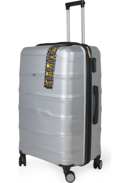 Pp Büyük Boy Valiz - Gümüş - 77X45X32 cm modelleri