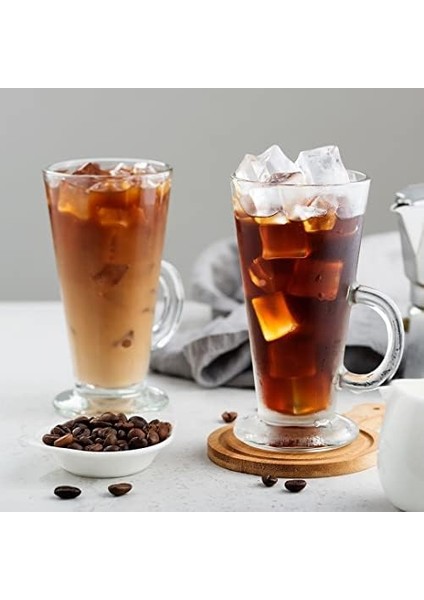 2 Adet Kulplu Bardağı Cam Kahve Bardağı 290 ml fiyatları