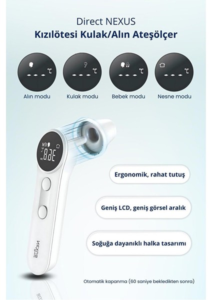 Dual Kulak&alın Ateş Ölçer modelleri