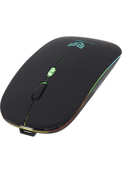 BT-100 2,4ghz & Kablosuz Sessiz Mouse Siyah Rgb Işıklı Bilgisayar, Laptop, Tablet ve Telefon Uyumlu Type-C Şarj Girişli modelleri